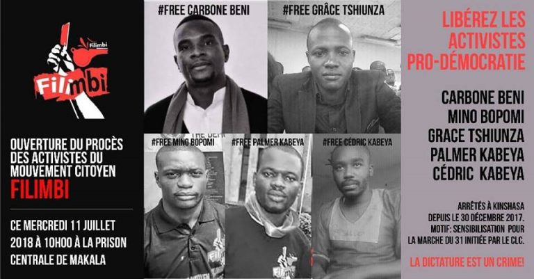 KINSHASA : Les cinq Activistes de FILIMBI toujours emprisonnés