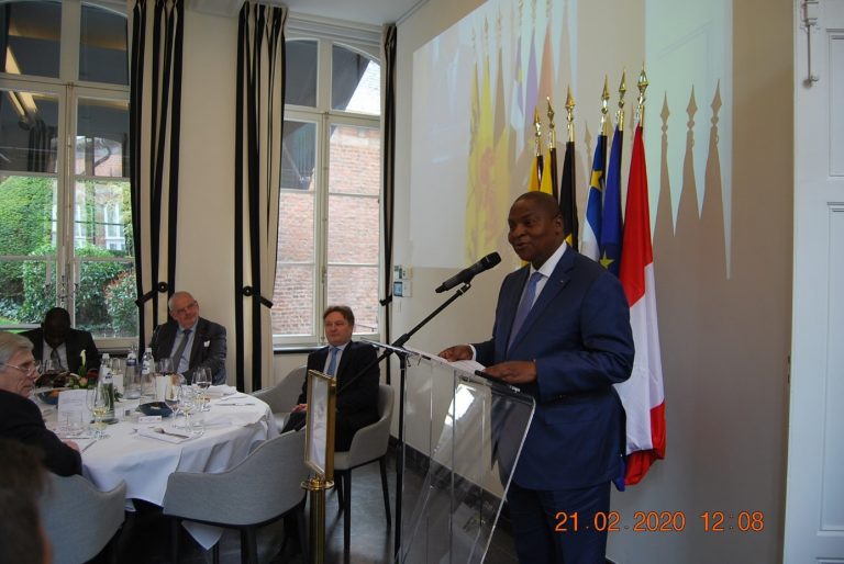 MONS : Le président F-A. Touadera plaide pour « l’Expertise » et les « Investissements » privés belges hennuyers en Centrafrique