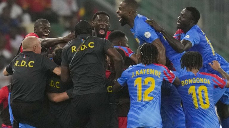 Les Congolais, en joie, sont désormais leaders de la poule B des éliminatoires de la Coupe du monde 2026. AP - Themba Hadebe