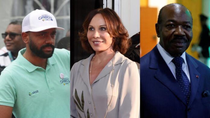 Noureddin Bongo, Sylvia Bongo et Ali Bongo sont arrivés à Luanda après plus de 20 mois d'assignation à résidence, vendredi 16 mai. © Steeve Jordan / AFP / Susan Walsh / AP / Ludovic Marin / AFP / Montage RFI